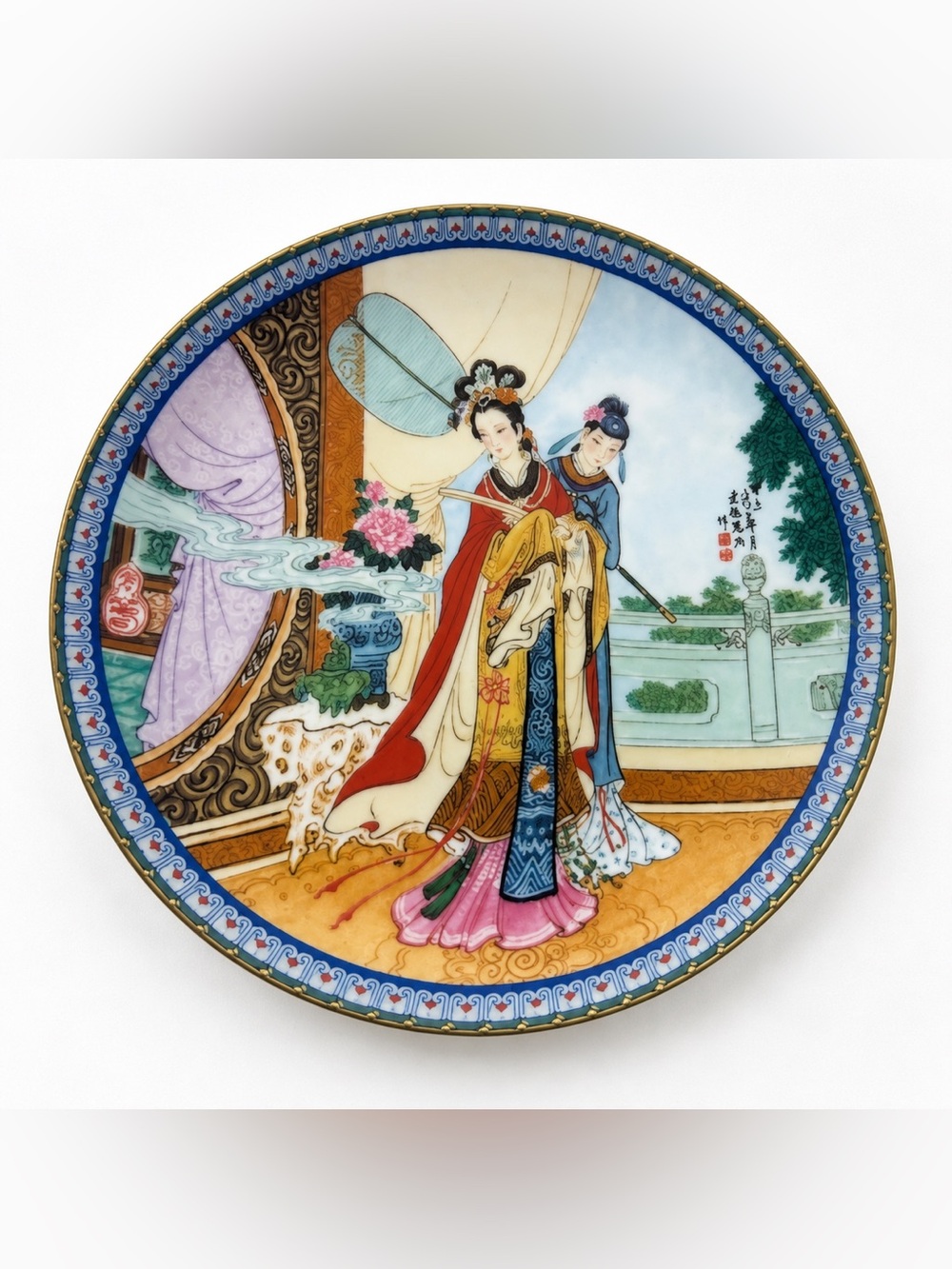 Vintage Jingdezhen Chinese Imperial Porcelain Plate Zhao Huimin Signed